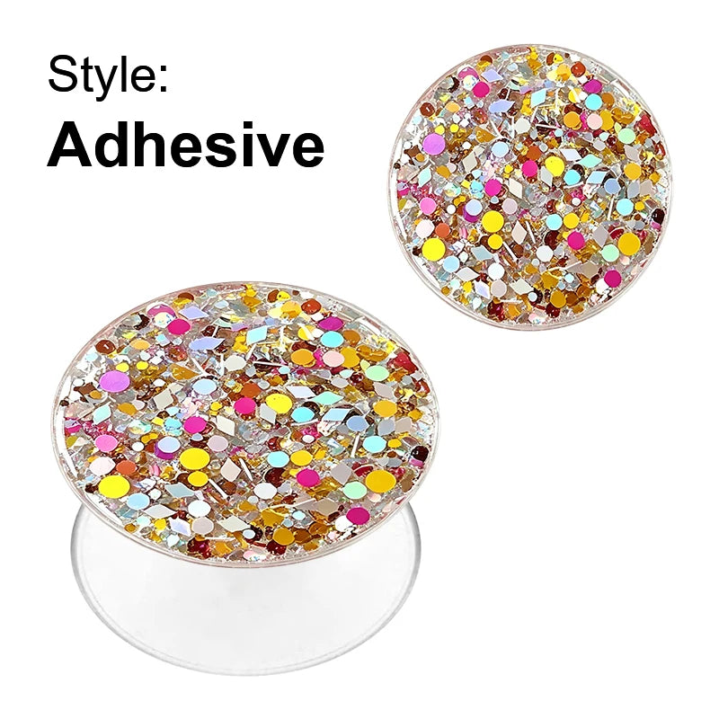 Glitter Phone Grip Socket Foldable Phone Holder Ring Holder With Adhesive for Iphone 17 16 15 14 13 Samsung Grip Tok Bracket