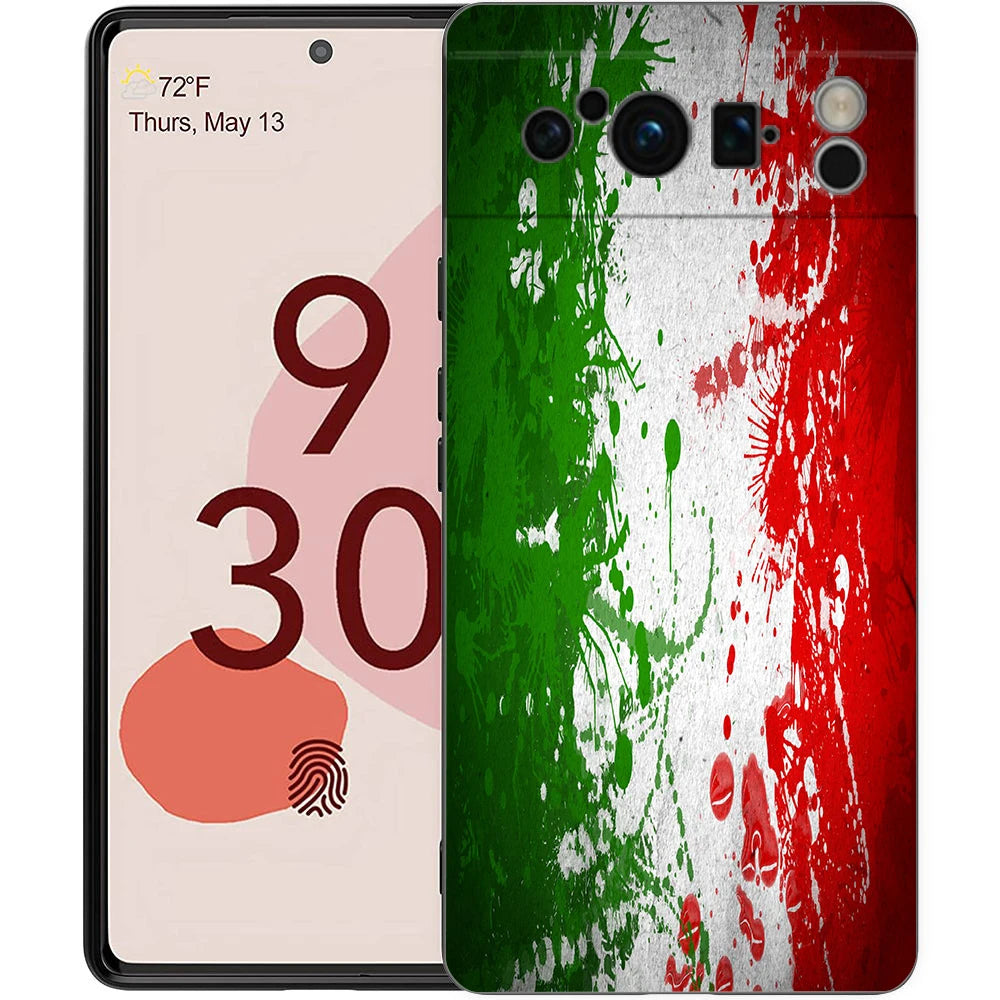 Italian flag Phone Case For Google Pixel 10 9 8 7 6 Pro XL 9A 8A 6A 7A 5G Soft Shockproof TPU Black Cover