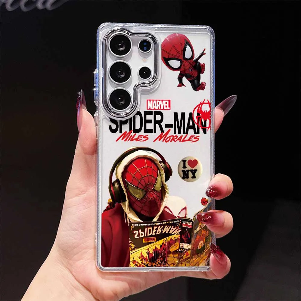 Spider-Man Anime For Samsung Galaxy S26 S25 EDGE S24 S23 S22 S21 S20 FE Ultra Plus Transparent Soft Phone Case