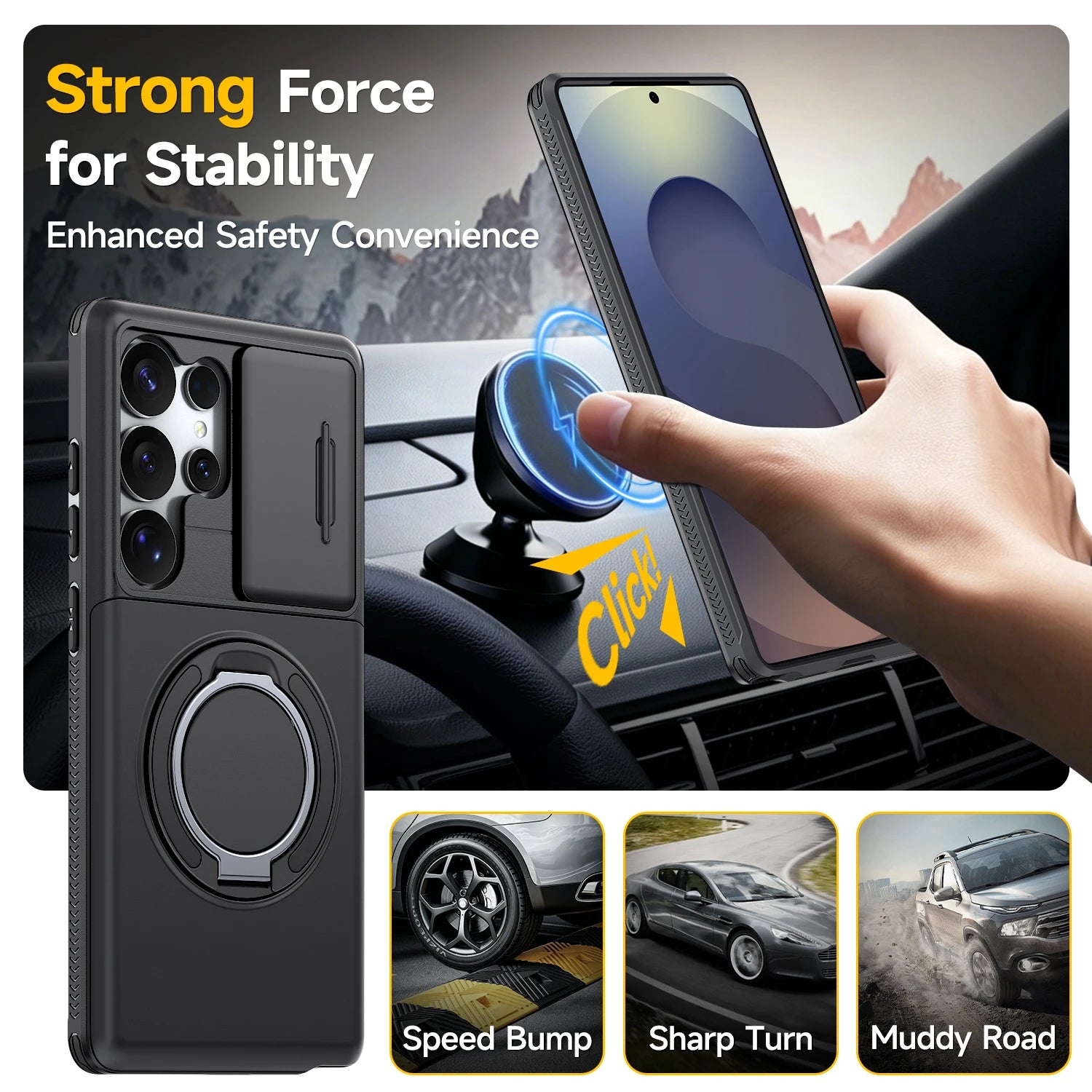 Non-Slip Hard Case for Samsung Galaxy S26 Ultra S25 FE S24 Plus S23 S22 A17 A57 5G A37 A27 A16 A26 A36 A56 Phone Cover Funda