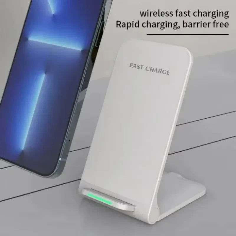 Wireless Charger Stand Pad for iPhone 17 16 15 14 13 12 Pro Samsung Xiaomi Phone Chargers Induction Fast Charging Dock Station