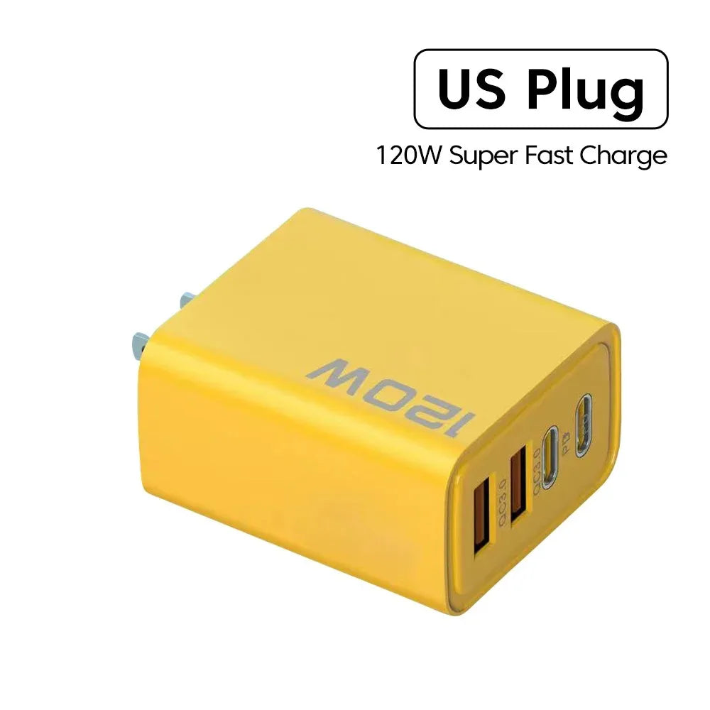 Total 120W 1/2/3 Pcs Fast Charger Type C Quick Charge 3.0 USB Charger Adapter For iPhone Samsung Xiaomi PD Fast Charging Plug