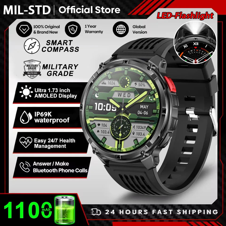 2026 New T-Rex3 Pro GPS Sports 1100mAh Smartwatch Men 120-Day Standby Clock Rugged Outdoor Sport 10ATM Waterproof Call Watches