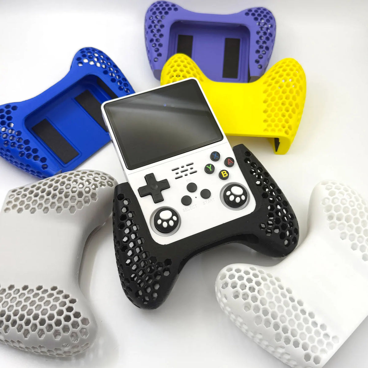 3D Printed Grip For R36S Console DIY Ergonomic Grip Handle R36 S Accessories Hollow Honeycomb Design More Comfortable Controller