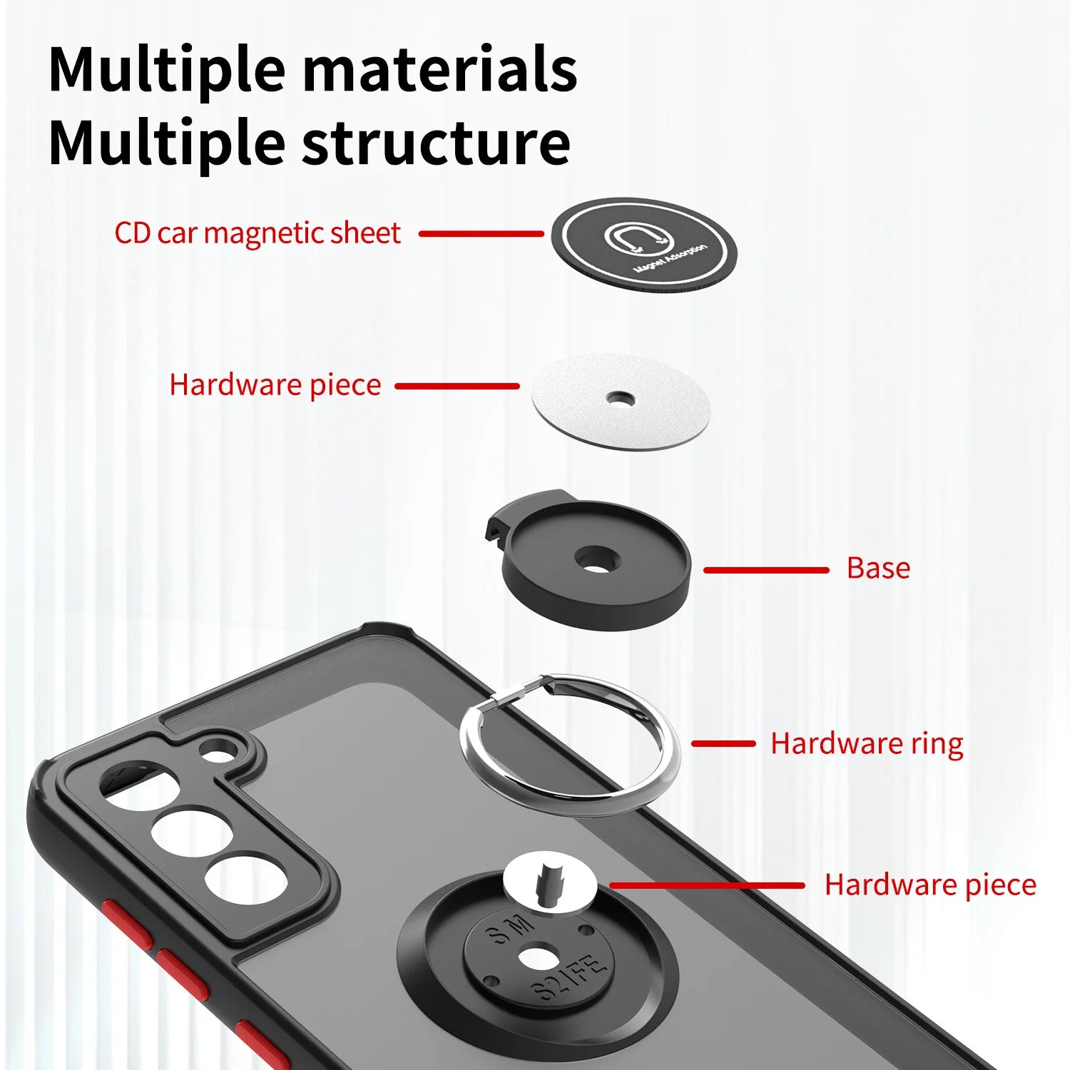 Shockproof Magnetic Cover Funda For Samsung Galaxy S25 S24 S23 S22 S21 S20 FE S10 S9 S8 Note10 20 Ultra Ring Holder Case Stand
