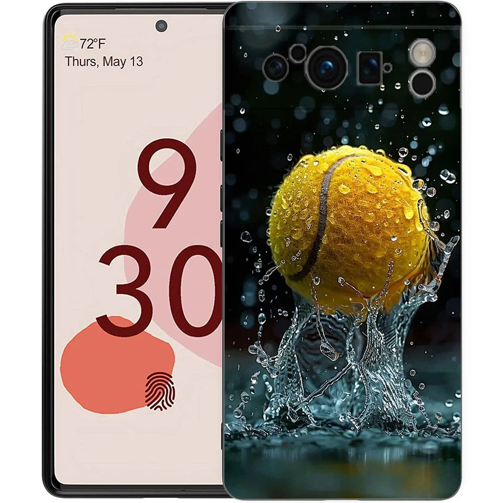 Sport Tennis Phone Case For Google Pixel 10A 10 9 8 7 6 Pro XL 9A 8A 6A 7A 5G Soft Shockproof TPU Black Cover