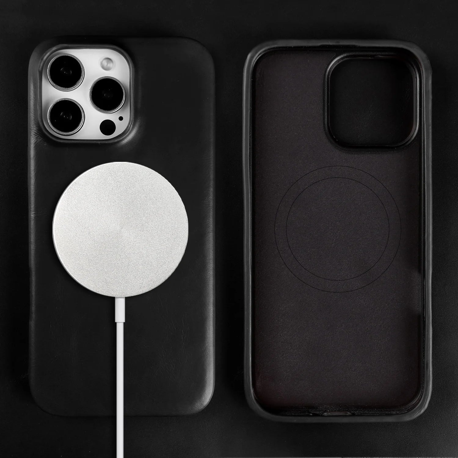 Vintage Full Wrapped Genuine Leather Case For Iphone 16 Pro Max 15 14 13 12 11 Business Oil Wax Magnetic Magsafe Phone Cover
