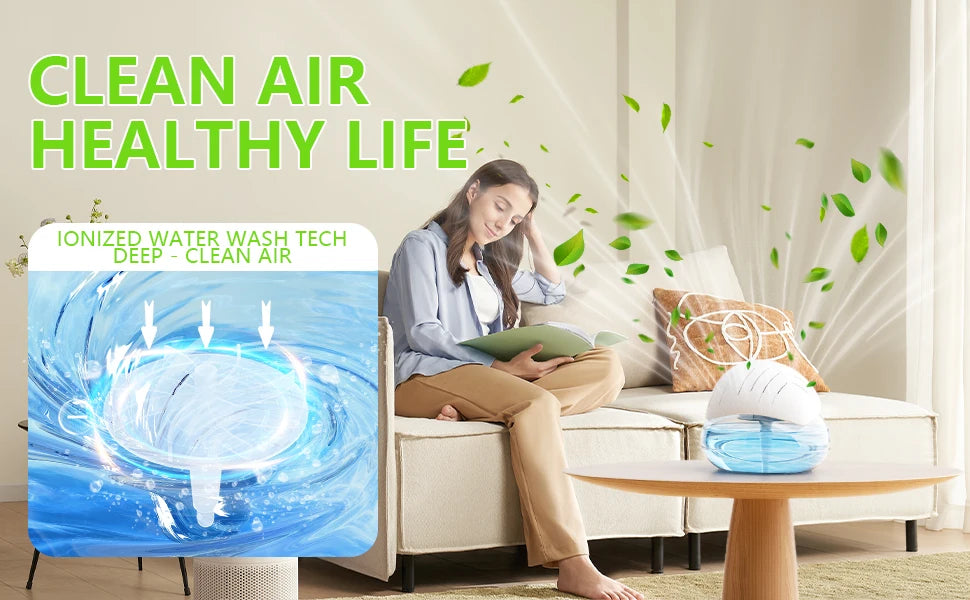 Home Air Purifier Without HEPA Filter Water‑Washing Air Scrubber Portable Mini Air Humidifier, Cold Air Scent Diffuser Machine A