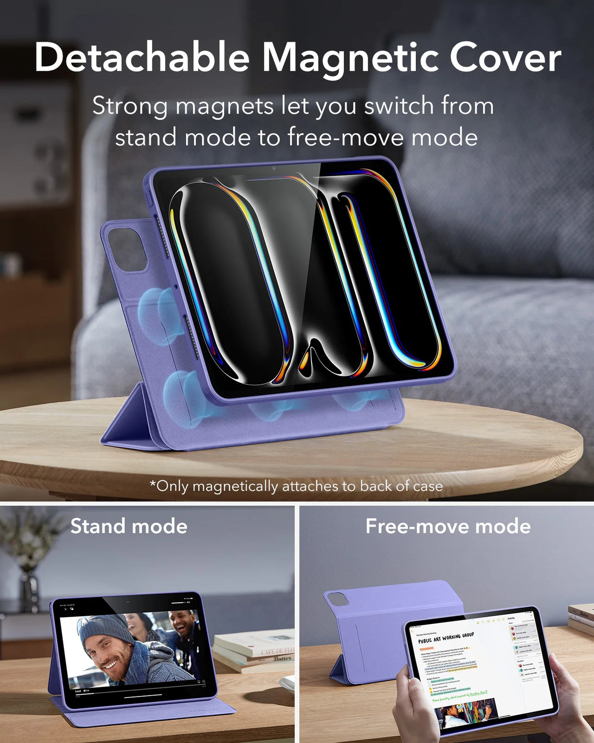 ESR for iPad Pro 13 Inch Case (M5/M4) 2025/2024 Ultra-Stable Magnetic Vertical Stand Cover