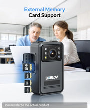 BOBLOV Mini Camera 1.54 Inch Display 2K 9 Hours Battery Recording Cam with Night Vision Wearable Body Camera for Bike Riding