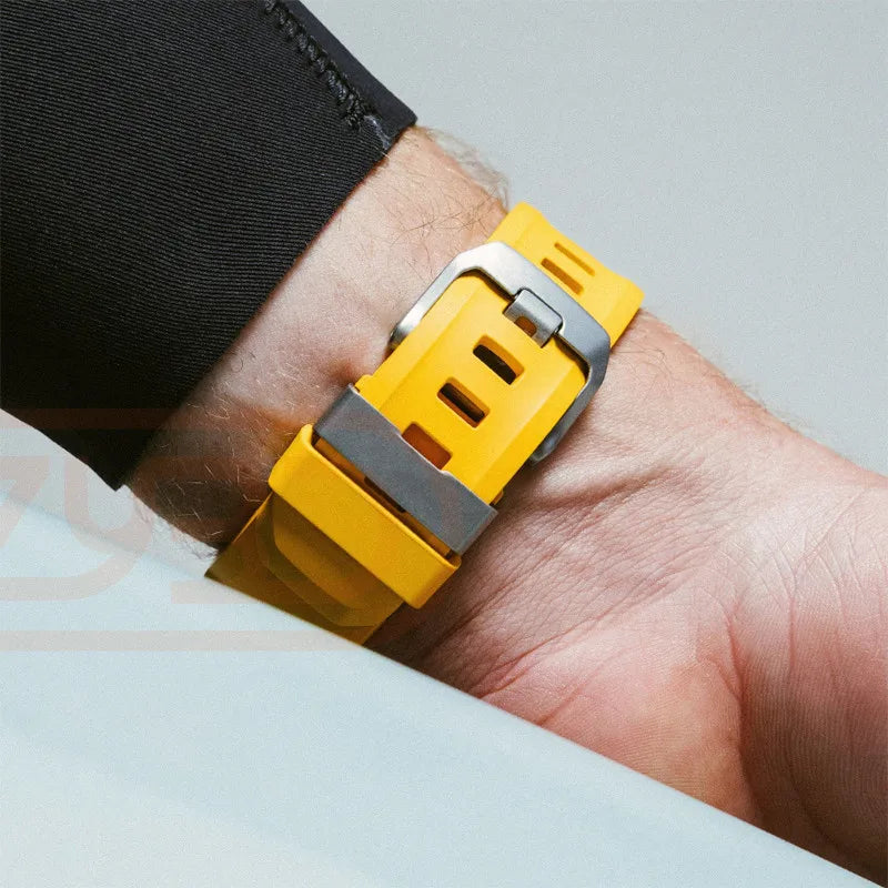 Titanium Metal  Strap Sport Silicone Band For Apple Watch Ultra 10 9 8 7 6 SE For iWatch 38mm 41mm 40mm 42mm 44mm 45mm 46mm 49mm