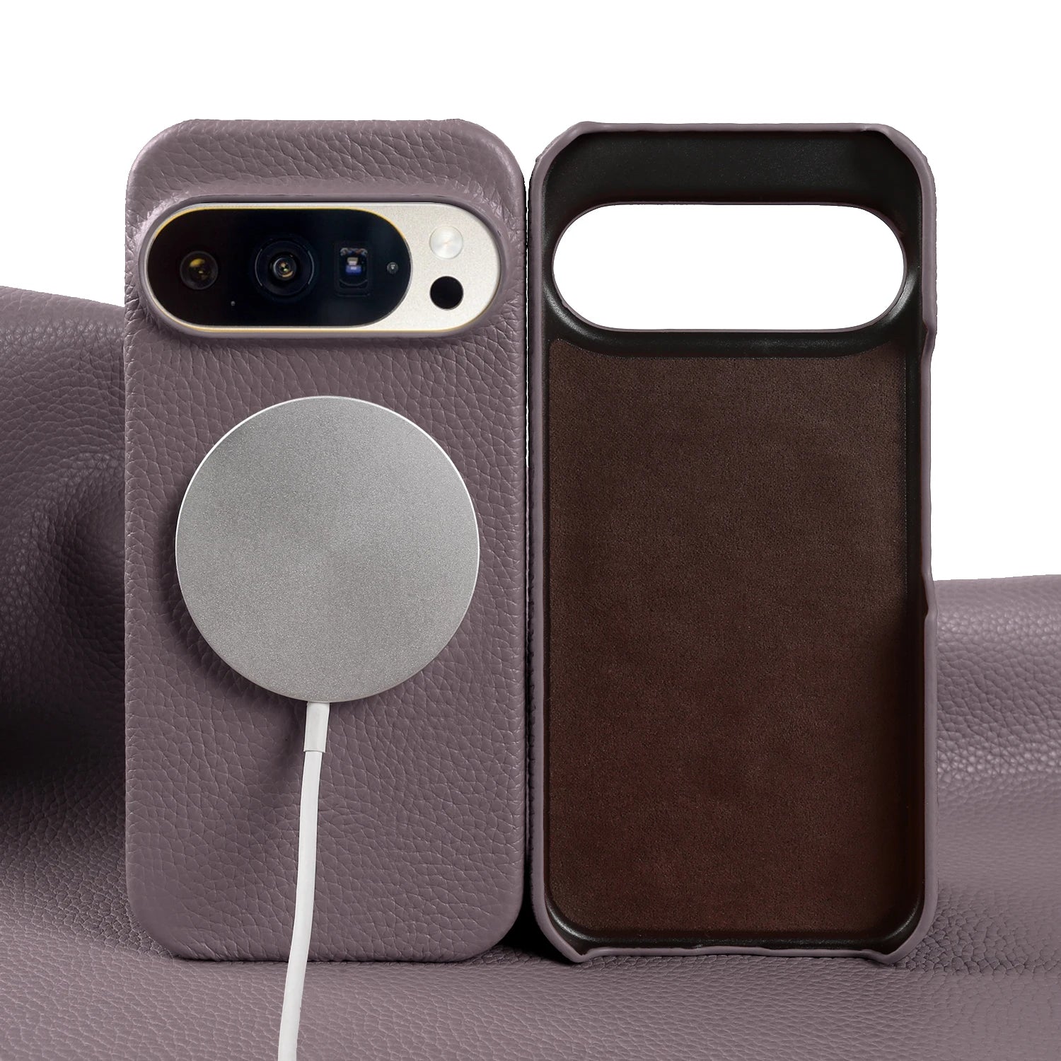 For Magsafe Magnetic Lychee Genuine Leather Case For Google Pixel 10 Pro XL 9 8 7 6 5 9A 8A 7A 6A Back Cover Phone Cases Coque