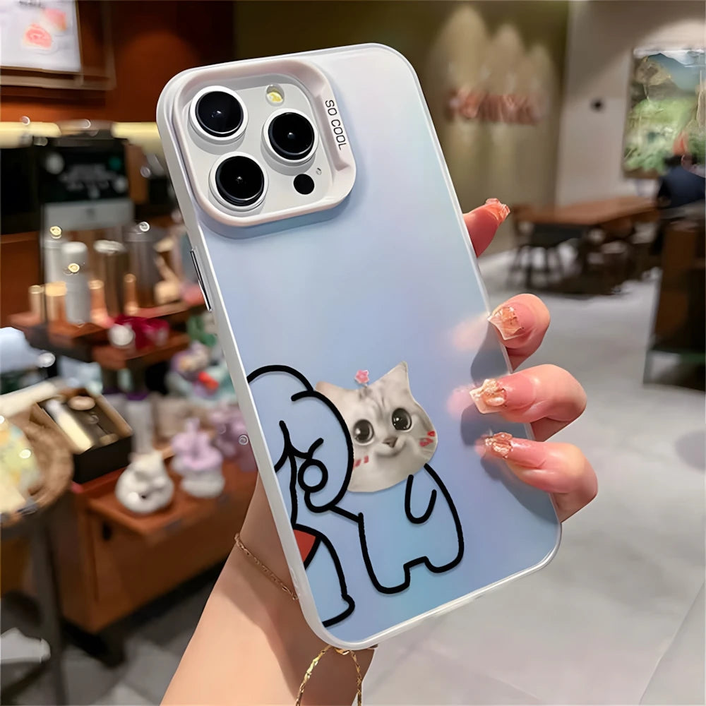 Funny Fitness Dog And Cat Phone Case For Samsung Galaxy S23 S24 S25 Ultra S22 S21 S20 Plus FE A15 A35 A54 A55 Cover For Couple