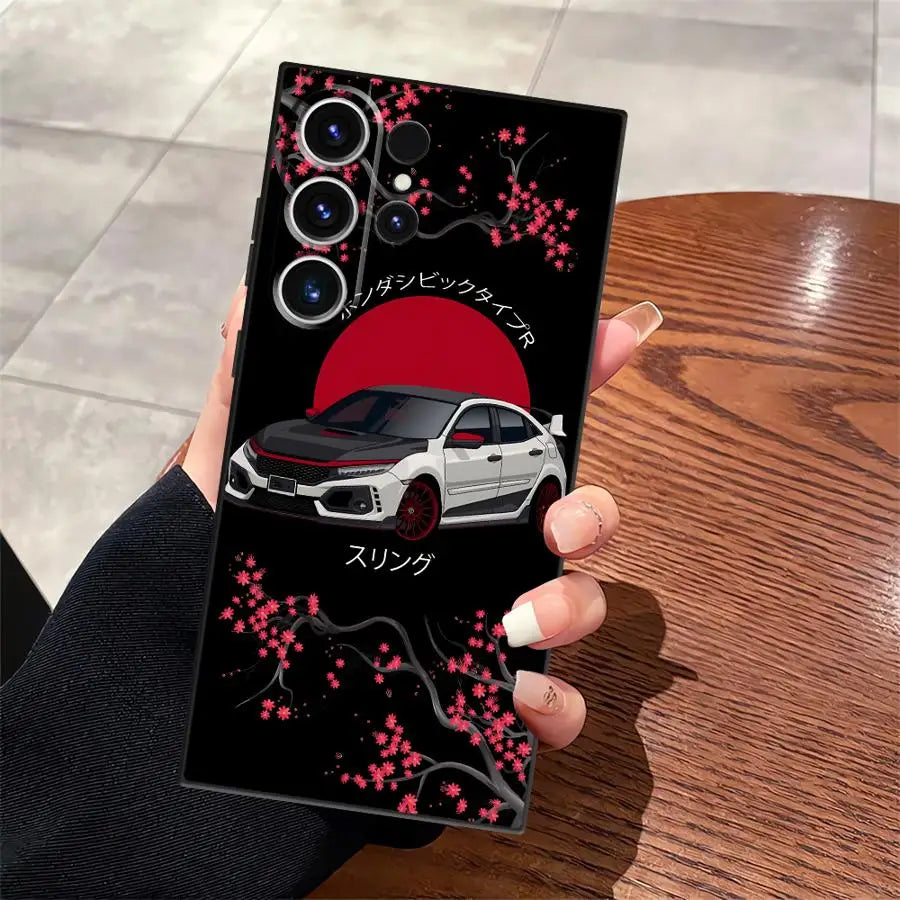 Japanese Drift Car Case for Samsung Galaxy S26 Ultra S24 S25 Plus Note 20 8 9 10 S10 S9 S20 Ultra S23 S21 FE Funda Phone Cover