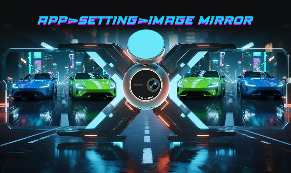 Dash Cam KAWA MINI ORB Tiny Video Recorder 2K Car DVR,Voice Control Car Camera,360° Rotate,180° Video Flip AUTO Dash Camera