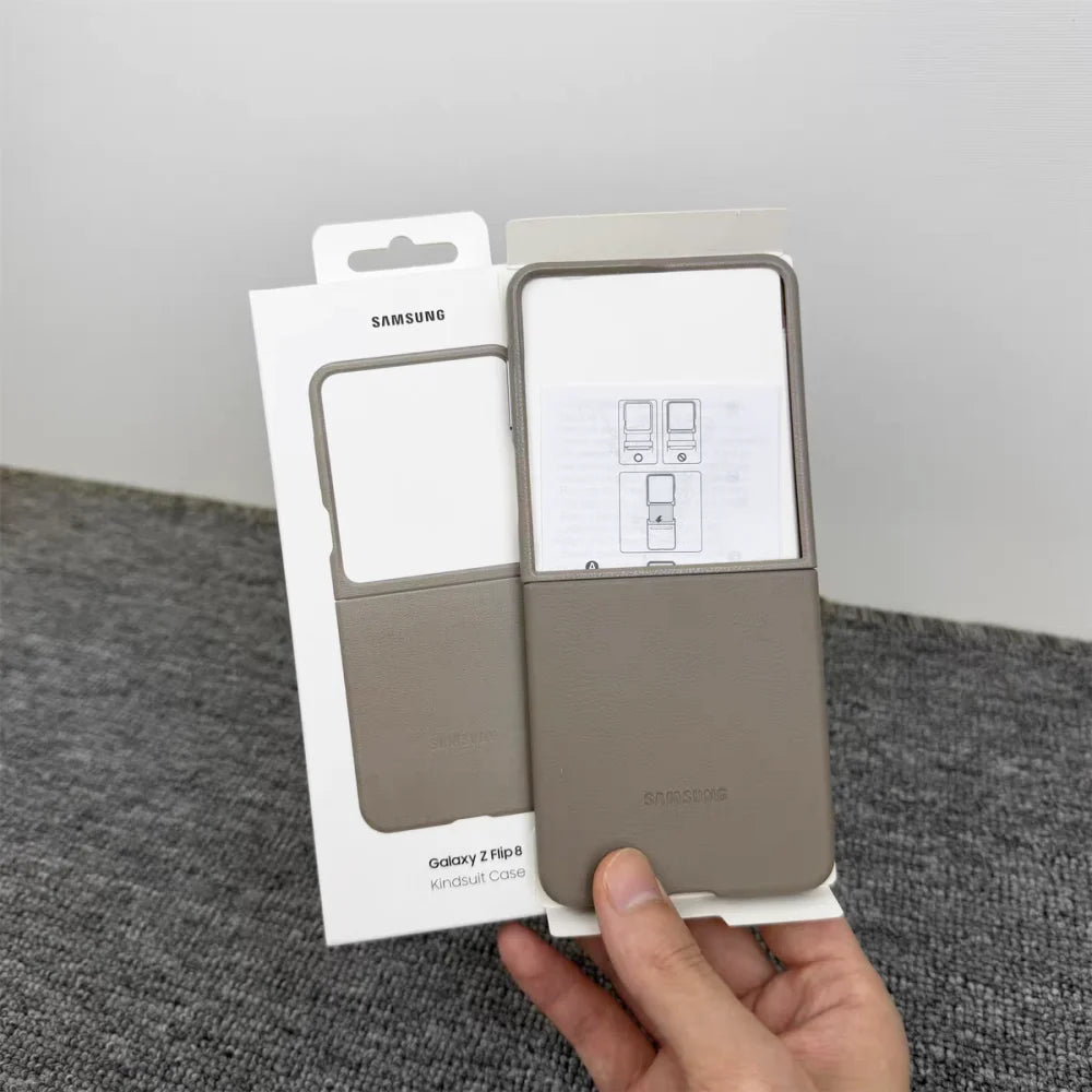 Samsung Galaxy Z Flip 8 5G Leather Case Luxury Premium Leather Phone Cover Slim Full Shockproof Back Shell Z Flip8 Cover & Box
