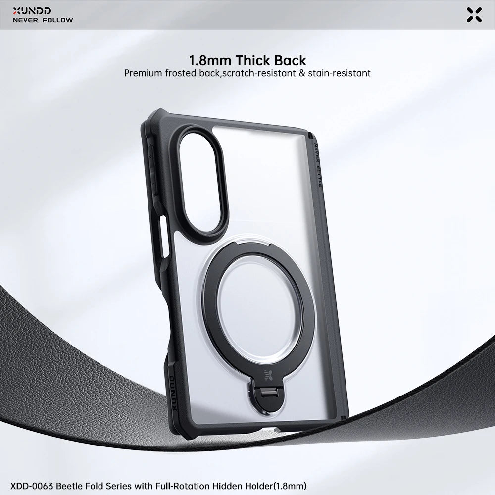 XUNDD For Samsung Galaxy Z Fold 8 Case Magnetic Kickstand Hinge Protection Clear Shockproof Cover Anti Drop Protective Shell