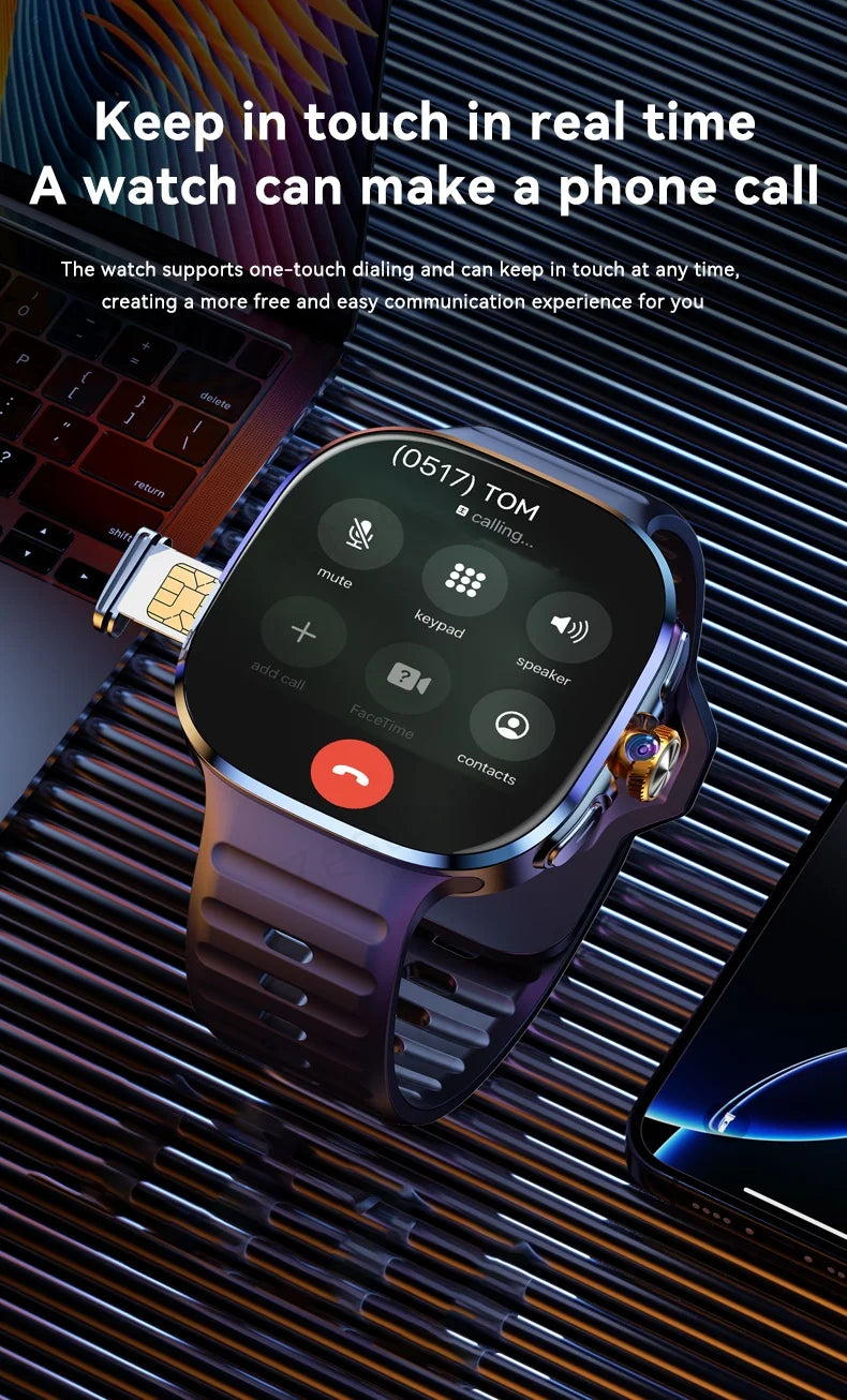 M99 4G 5G Full Netcom Smartwatch 2.4 inch Amoled Screen insert Sim Card GPS WIFI 190° Rotating Camera Game Android Smart Watch
