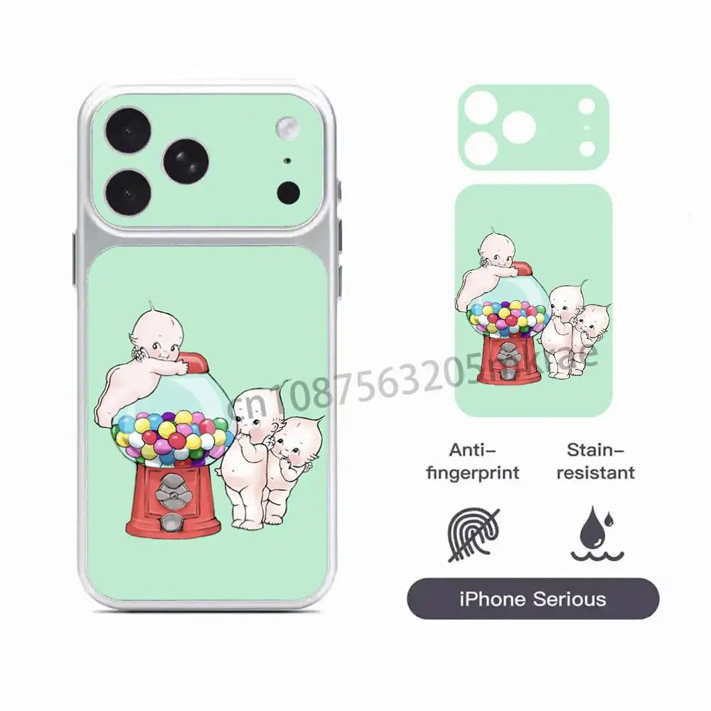 K-Kewpie Cute Angel Protective Sticker for iPhone 17Pro 17ProMax Full Body Back Cover Decal Skin