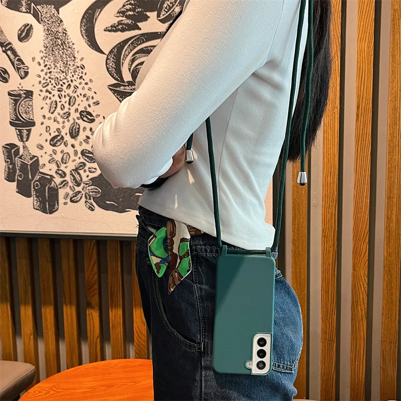 Crossbody Lanyard Strap Case For Samsung Galaxy S26 S25 Edge S24 S23 S22 S21 S20 FE Plus Note 10 20 Ultra A41 A21S 5G Soft Cover