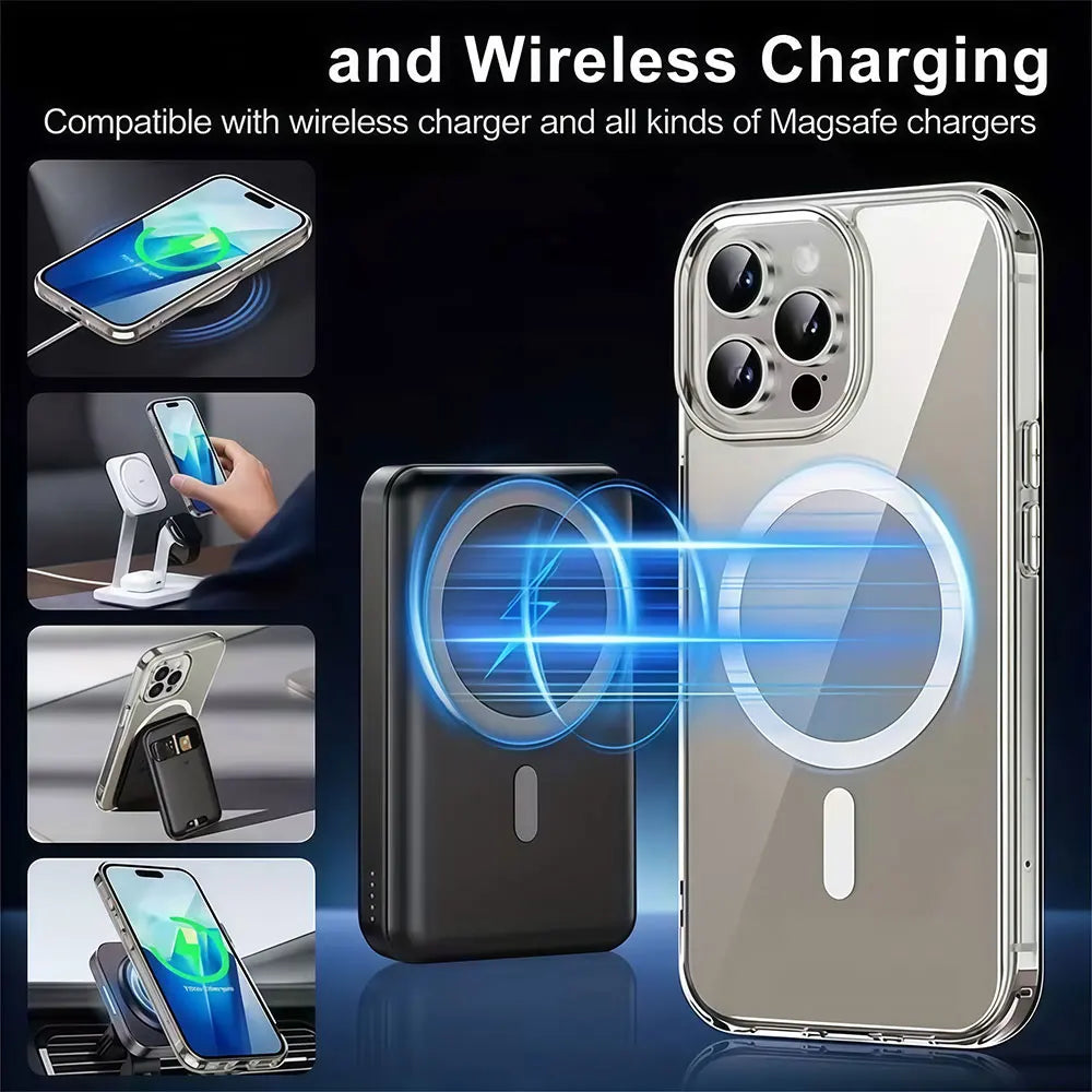 Transparent Case For iPhone 17 16 15 14 13 12 11 Pro Xs Max 16e Air Mini 7 8 Plus X XR SE 2020 2022 Magnetic Shockproof Cover