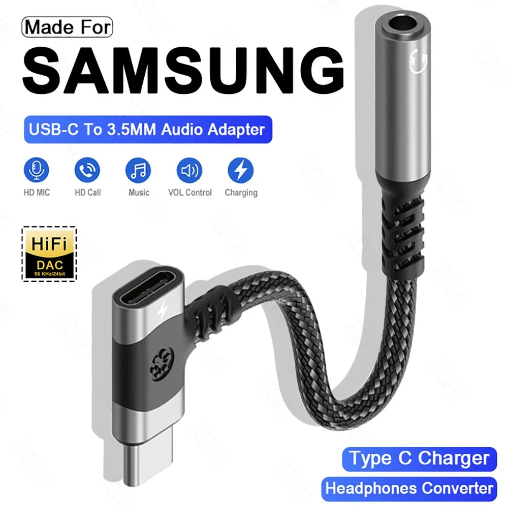 2 in 1 Type C OTG Splitter USB C to 3.5mm Jack AUX Audio Adapter Headphone Cable Converter For iPhone 15 Samsung Xiaomi Huawei