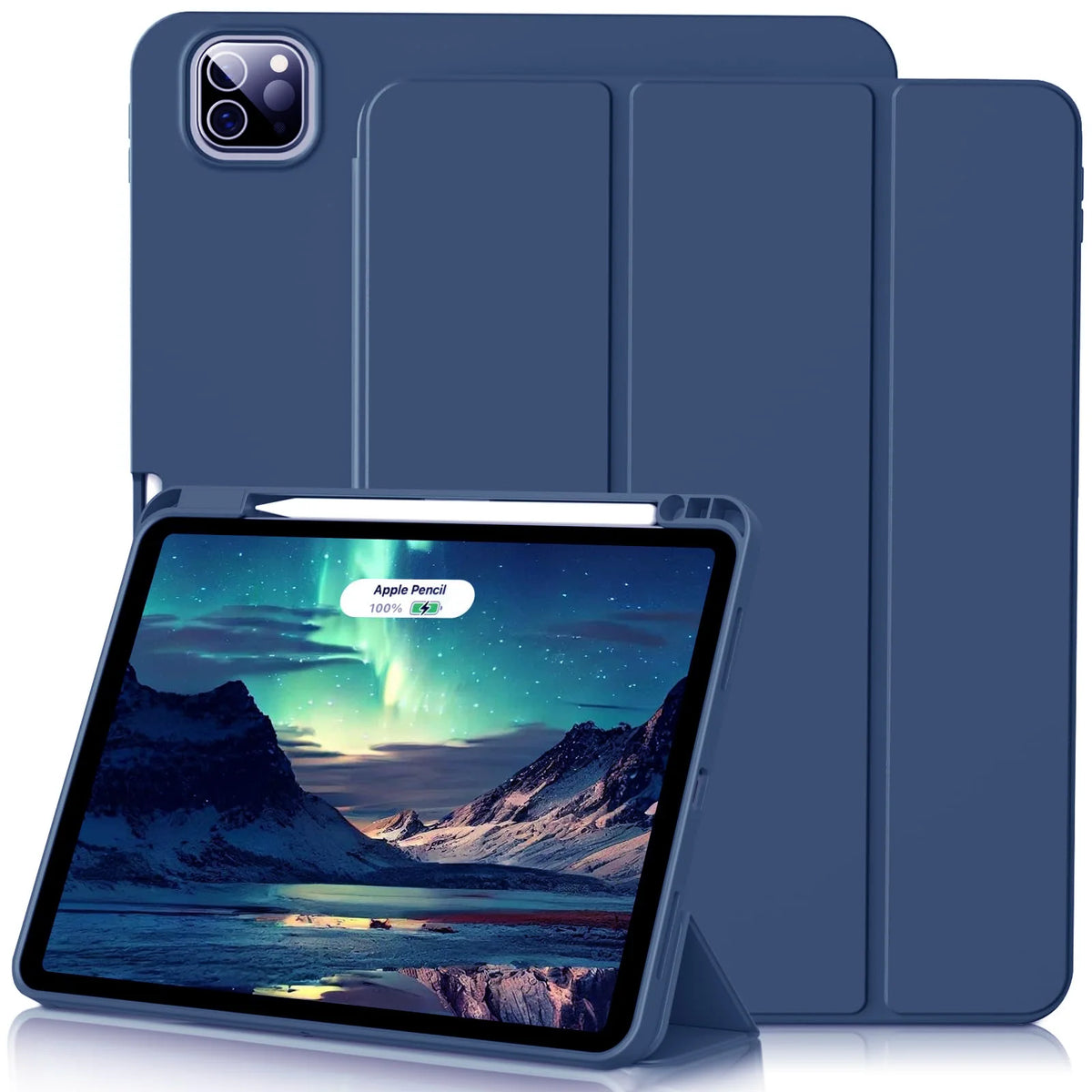 Pencil Case for iPad Air Pro 10.9 11 12.9 13 A16 10th 11th Generation Air 4 5 6 7 Trifold Stand Flip Cover With Pencil Holder