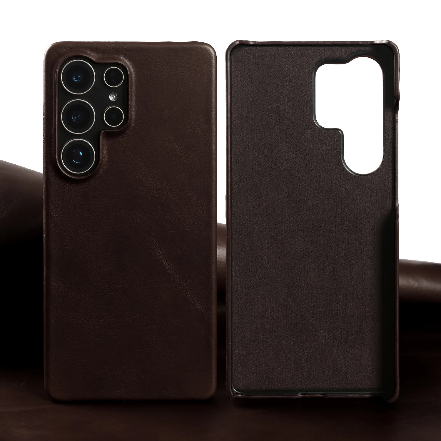 Vintage Business Genuine Leather Phone Case For Samsung Galaxy S26 S25 Ultra S24FE S23 S22 S21 Plus S20 FE Back Cover Coque Capa