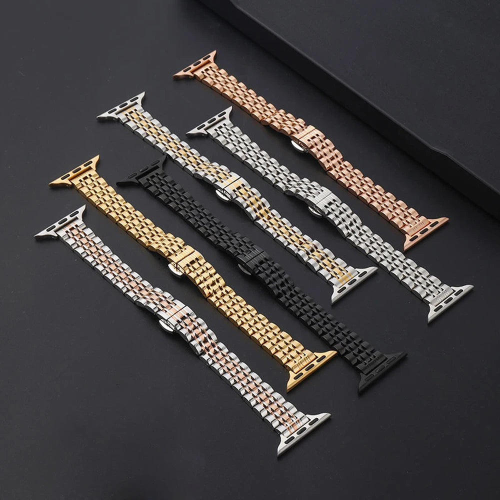Stainless Steel Band For Apple Watch Strap Ultra 45 44 42mm 40 46mm Thin For iwatch Series 12/11/10/9/8/7/6/SE 3 Bracelet Woman