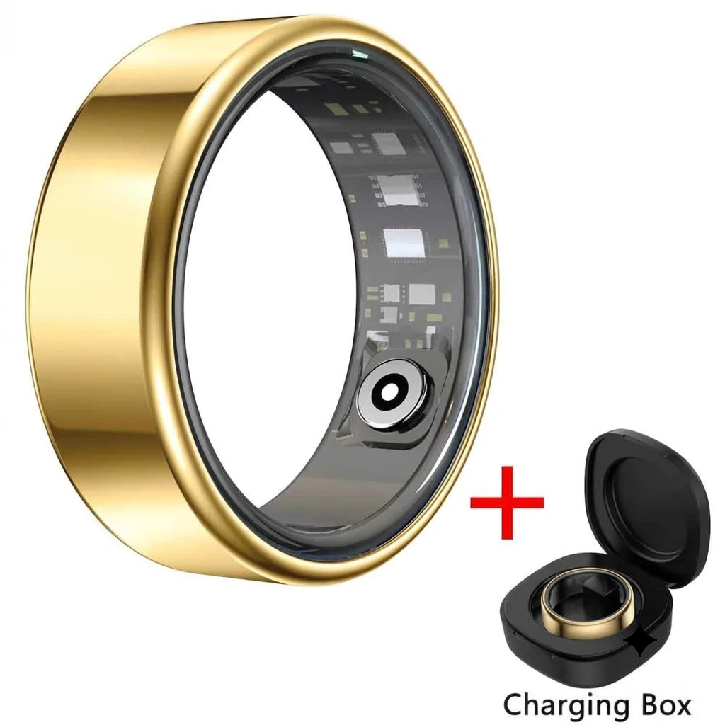 Smart Ring Men Women, Heart Rate and Blood Oxygen Monitor, Calorie Movement Tracking,IP68 & 5ATM Waterproof, Multi-sport Mode