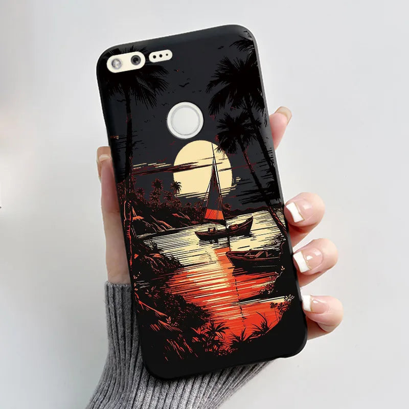 Luxury Cute Love Rabbit Cartoon Funny Case For Google Pixel XL Pixel1 1 XL Black Silicone Soft Phone Case Protective Back Cover