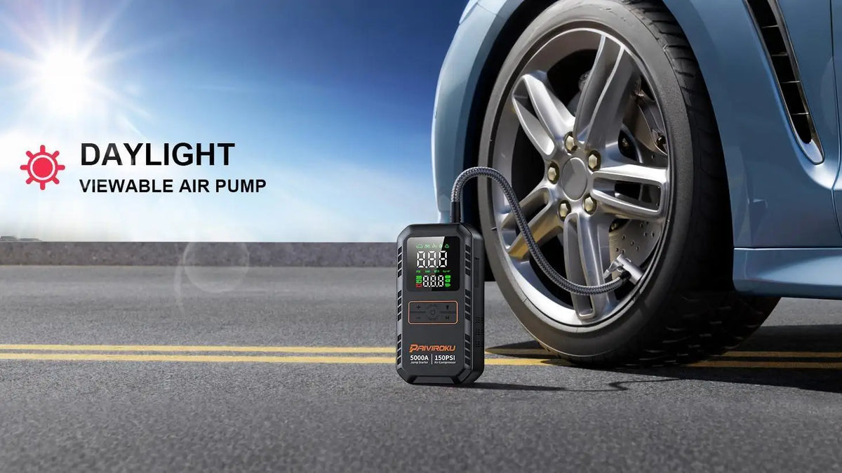 5000A Car Jump Starter with Air Compressor 150PSI Tire Inflator Auto Battery Booster Portable Jump Box