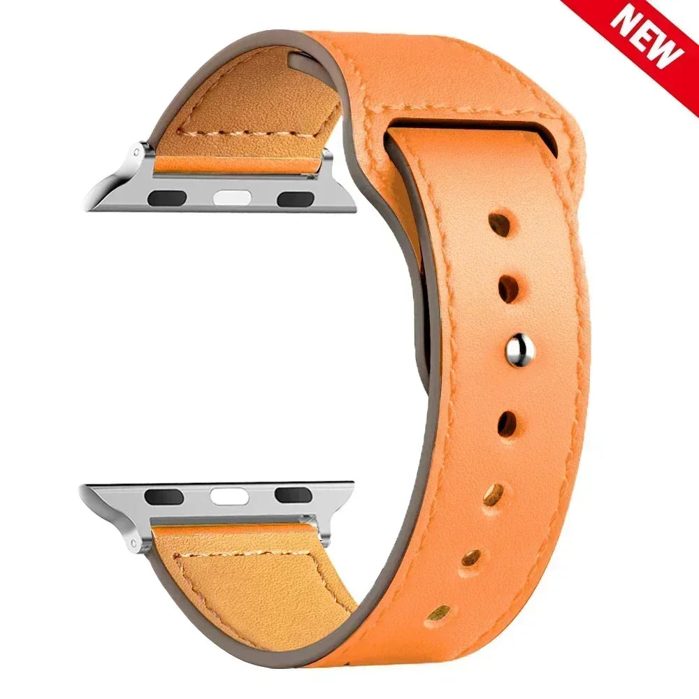 Leather band For Apple watch straps 41mm/45mm 42mm 46mm 40-44mm sport loop bracelet iWatch series 10 9 8 7 4 5 6 se Ultra 2 49mm