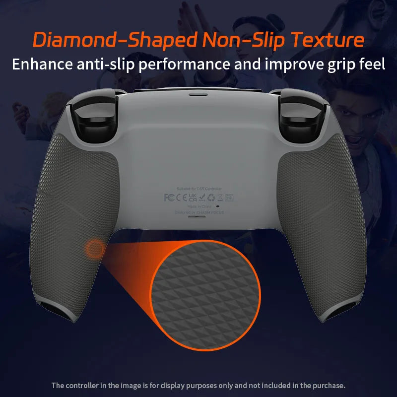 Redesigned PS5 Controller Two-color Non-slip Bottom Case Replacement for BDM-010, 020, 030, 040, 050 060 Model