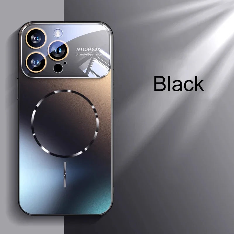 Matte AG Nano Hard Back Phone Case For iPhone 17 16 15 14 Pro Max Air Magnetic For Magsafe Wireless Charging Coque