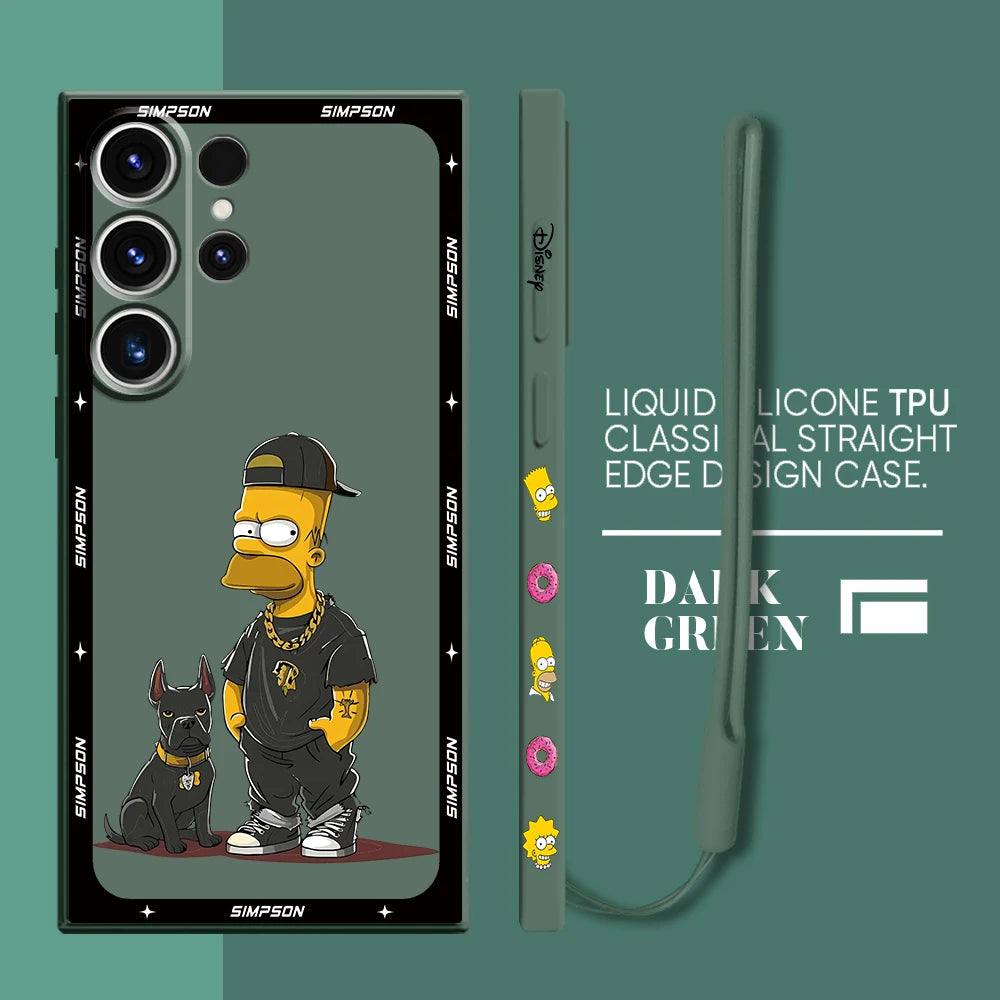 Soft Bumper Silicone Case for Samsung Galaxy S20 FE S21 Plus S24 Ultra S23 Ultra 5G S22 S22 Ultra S25 Funny Cool Simpsons Cover