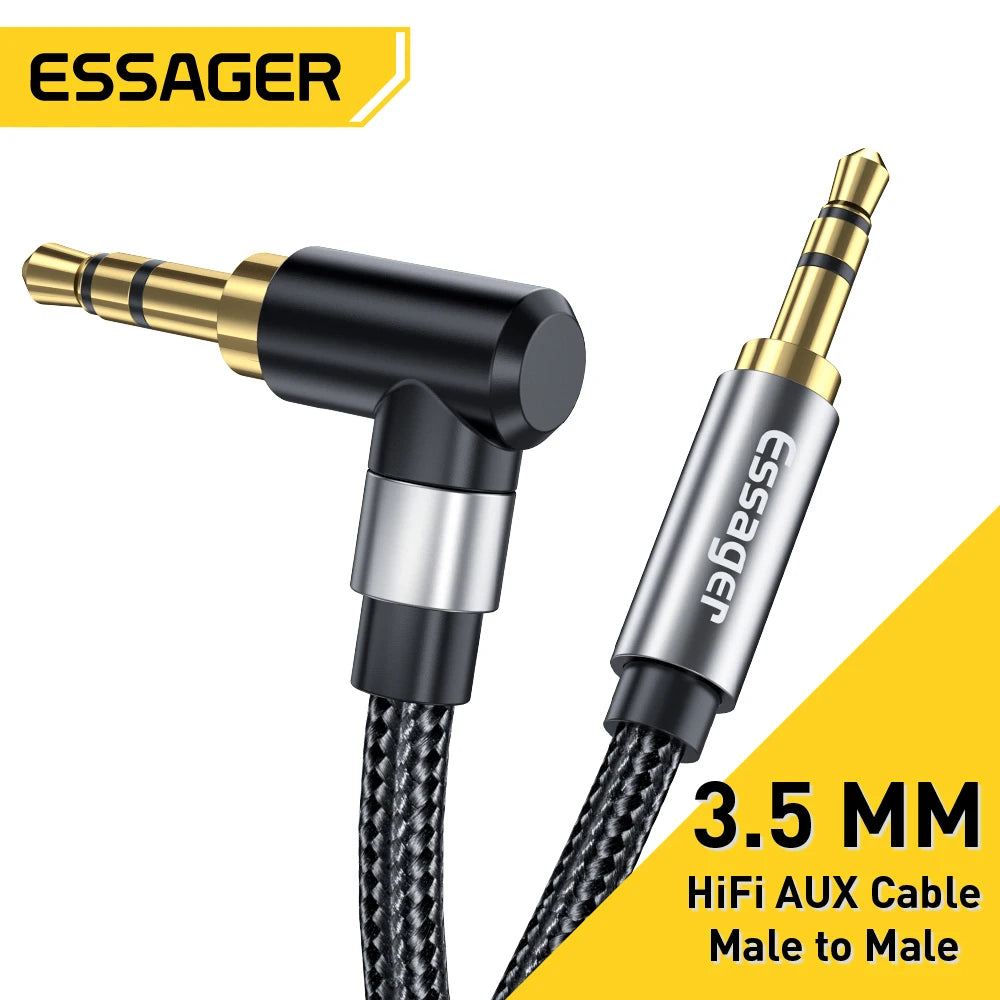 Essager 3.5mm Audio Cable Aux Cable for iPhone 3.5 mm Male Cable Aux for Computer Headphone Xiaomi Laptop Car 3.5 Jack Cable