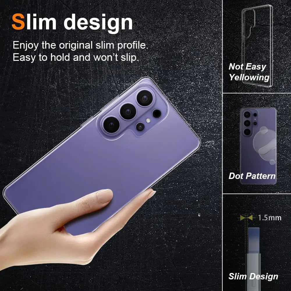 Anti-Shock Silicone Soft Case For Samsung Galaxy S26 S25 Edge S24 S23 S21 FE S22 Ultra Plus Transparent Clear Ultra Thin Shell