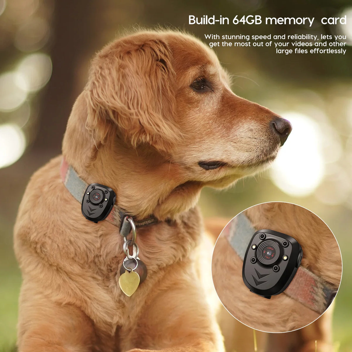 POVCAN Mini Body Camera Video Recorder Built-in Memory Card  Night Vision IR & Loop Record HD 1080P 4-6 HR Battery Life Wear