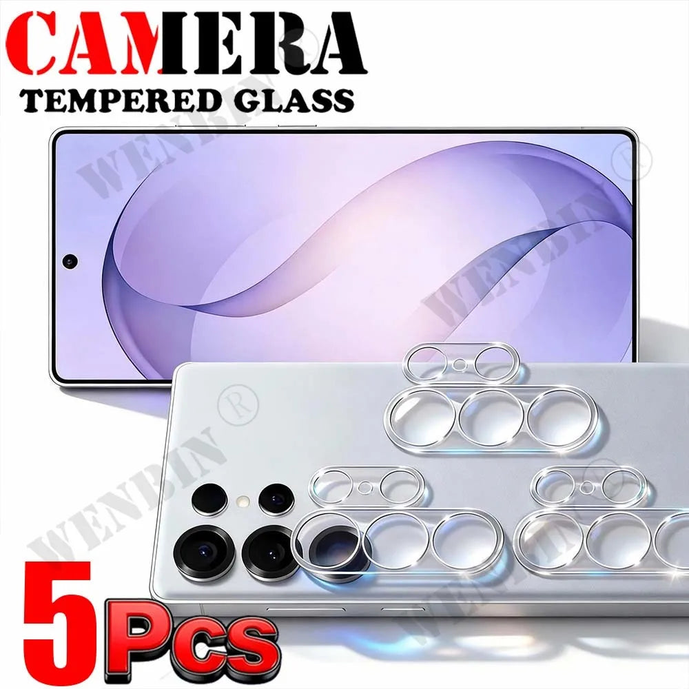 5Pcs Camera Lens Protector Glass For Samsung S26 Ultra Full Cover Protective Glass For Galaxy S25 S24 A57 A37 A17Camera Film