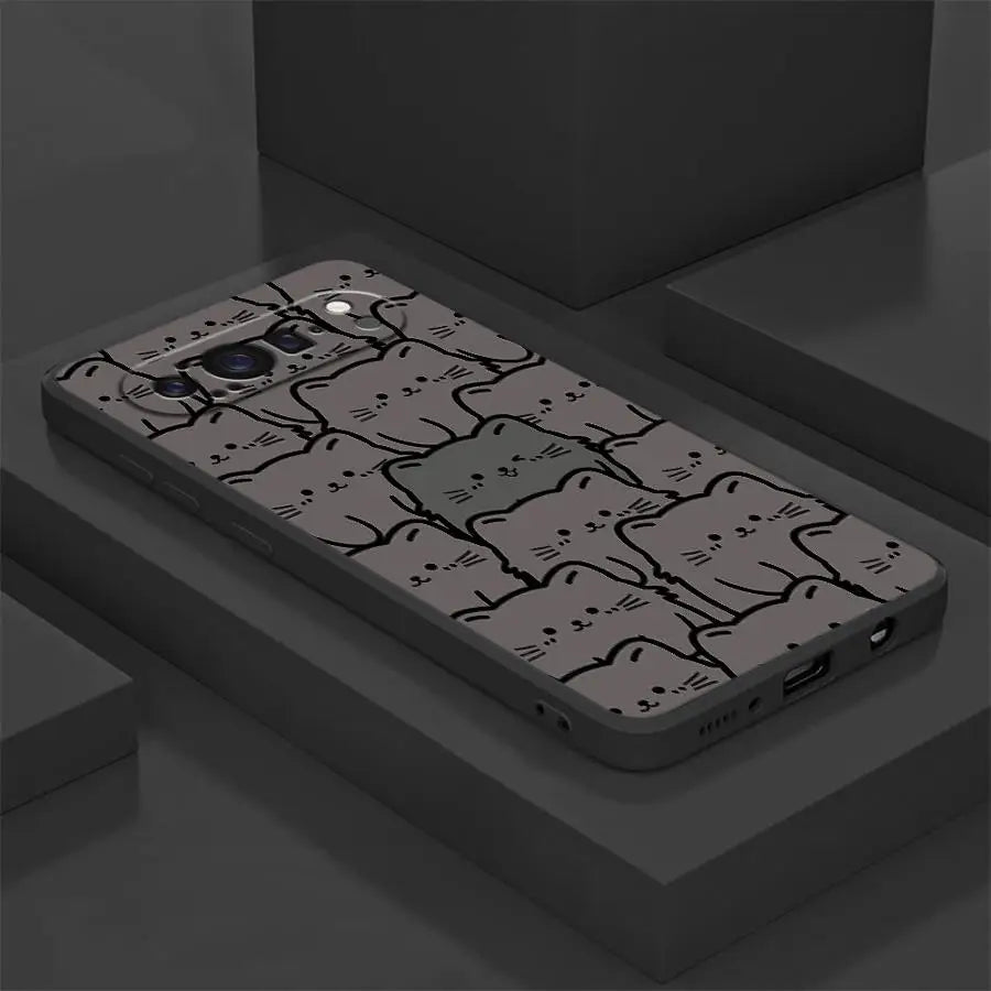 Case for Google Pixel 9a 8a 7a 10 9 Pro XL 6 7 8 Pro 6a Funda Phone Cover Cartoon Cute Cat