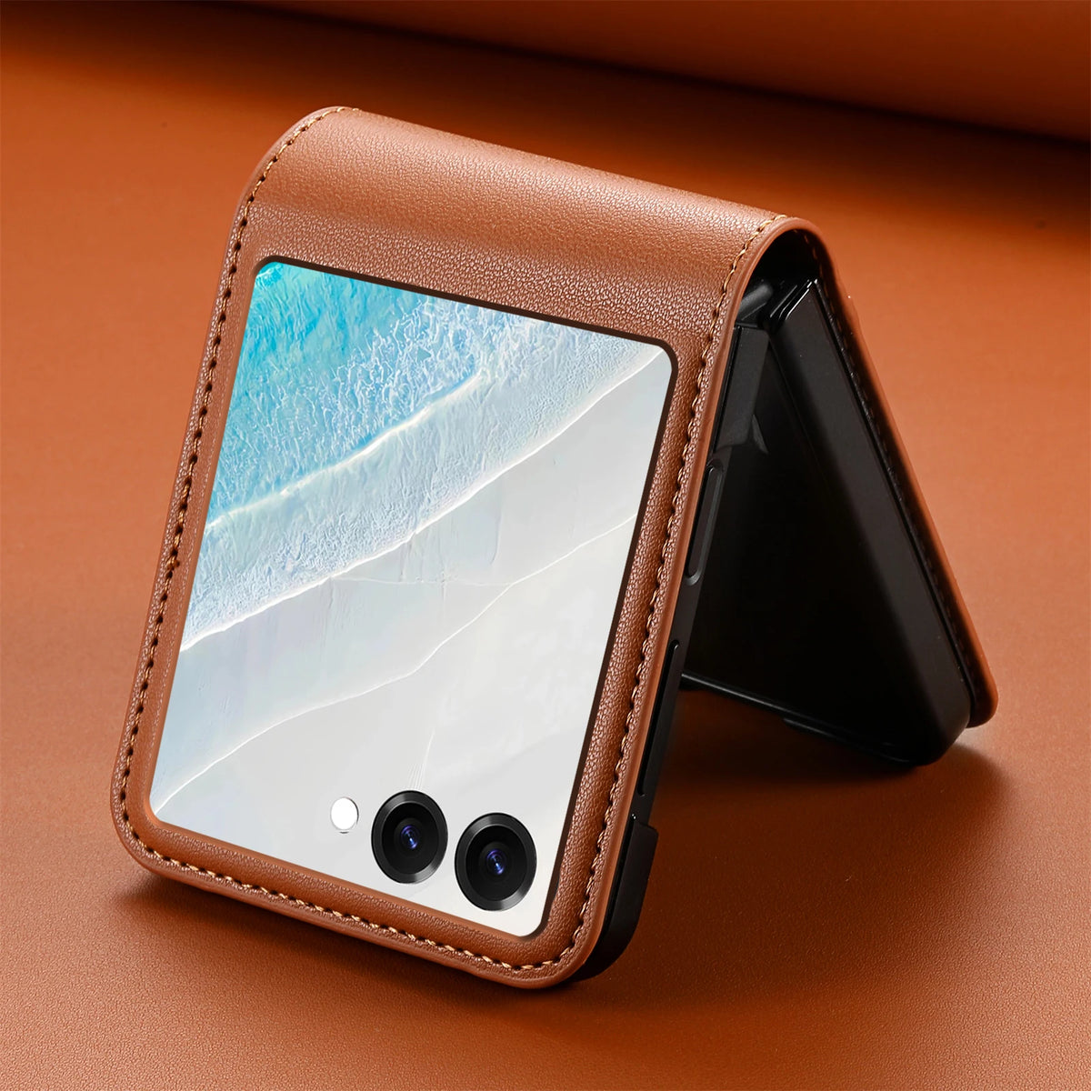 Flip Leather Phone Case For Samsung Galaxy Z Flip 8 7 FE 6 5 4 3 5G Flip7 Flip8 Wallet Card Holder Phone Bag Book Cover Etui