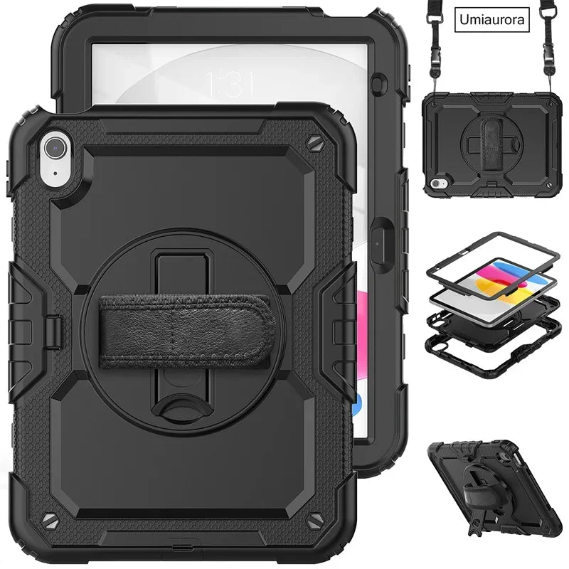 Case For iPad A16 10th 11th Generation 7/8/9th 10.2 Pro 11 12.9 Air 11 13  Air5 4  Mini 7 6 5 4 Shockproof Stand Kids Safe Cover