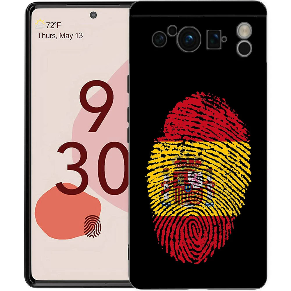 Spain flag Phone Case For Google Pixel 10A 10 9 8 7 6 Pro XL 9A 8A 6A 7A 5G Soft Shockproof TPU Black Cover