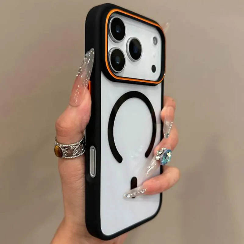 Luxury Magnetic Wireless Charge For Magsafe Case For iPhone 17 16 15 14 13 12 11 Pro Max Plus Bumper Shockproof Clear Back Cover