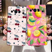 Fresh Summer Fruit Lemon Cherry Phone Case Cover for Google Pixel 10 9 8 7 6 7A 6A Pro Shockproof Soft TPU 9 Pro XL Shell Capas