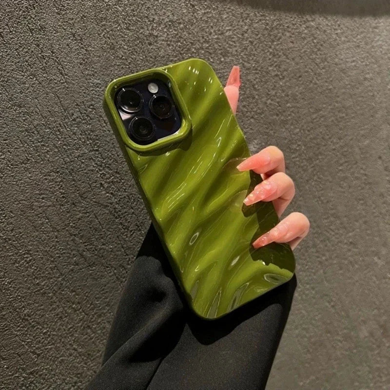 Soft Water Ripple Pattern Phone Case For iPhone 11 12 13 14 15 16 17 Pro Max X Xs Max XR 7 8 Plus SE 2020 Air Bumper Cases Cover