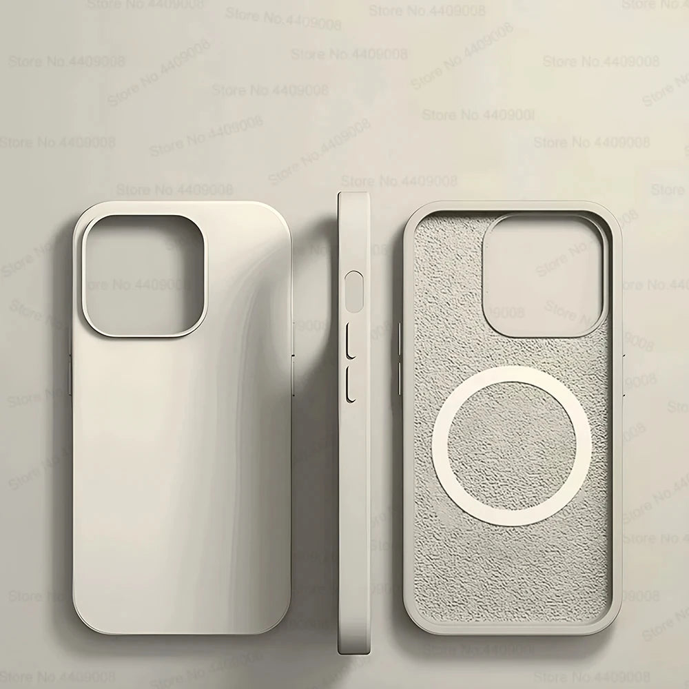 For Magsafe Liquid Silicone Case For iPhone 15 14 13 12 11 Pro Max Plus Wireless Charging Soft Back Cover Shockproof Accessories