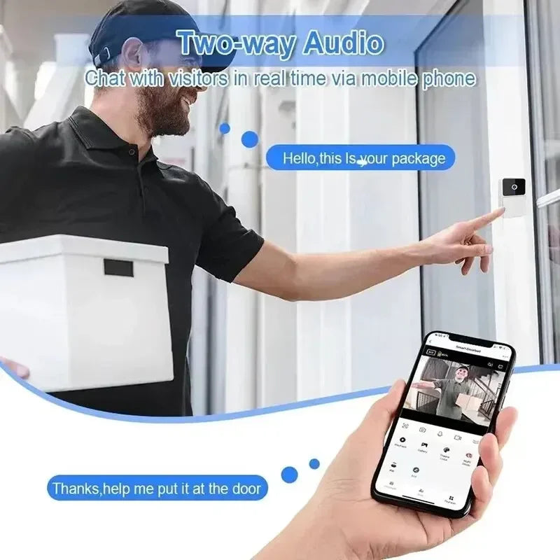 WiFi Tuya App Video Doorbell Wireless Home Intercom System Night Vision Door Viewer Camera Smart Home Security for Door Access