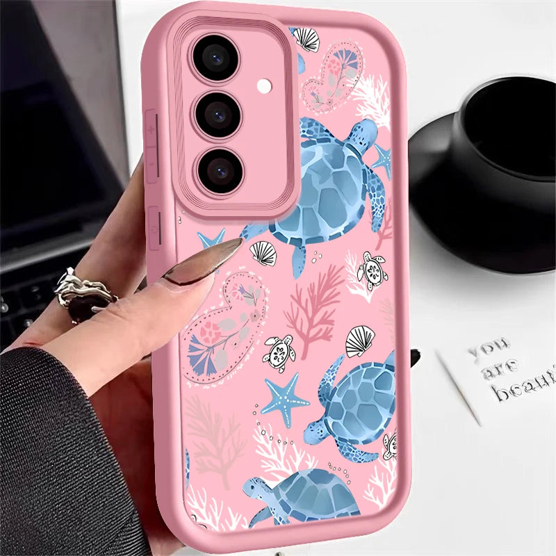 Sea Turtle Pattern TPU Case For Samsung Galaxy S26 S25 S23 Ultra S24 FE A57 A17 A56 A36 A26 A55 A16 A15 A35 A25 5G Phone Cover